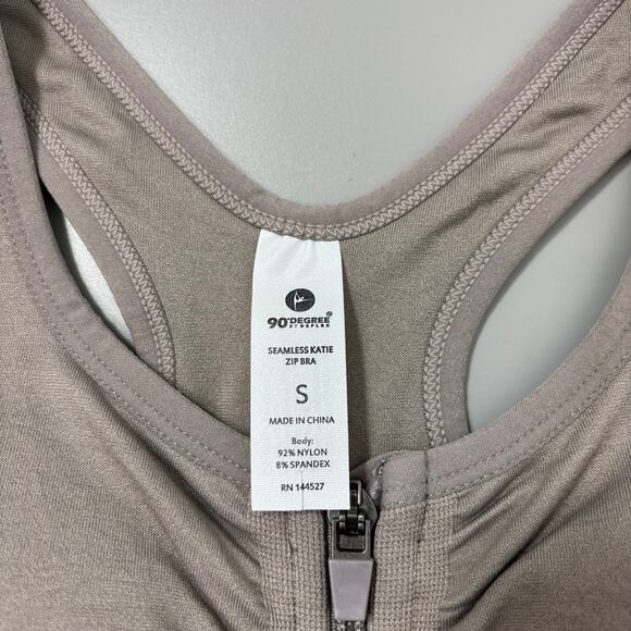 90 Degree By Reflex Seamless Katie Zip Front Bra Satellite Gray - Picture 4 of 6